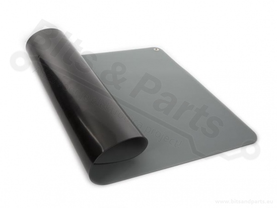 Antistatische soldeermat met aardingssnoer 100x70cm mm grijs